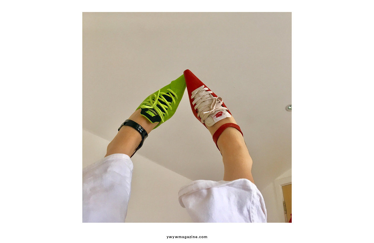 Upcycled Nike heels by Ancuta Sarca – YWYWMAGAZINE
