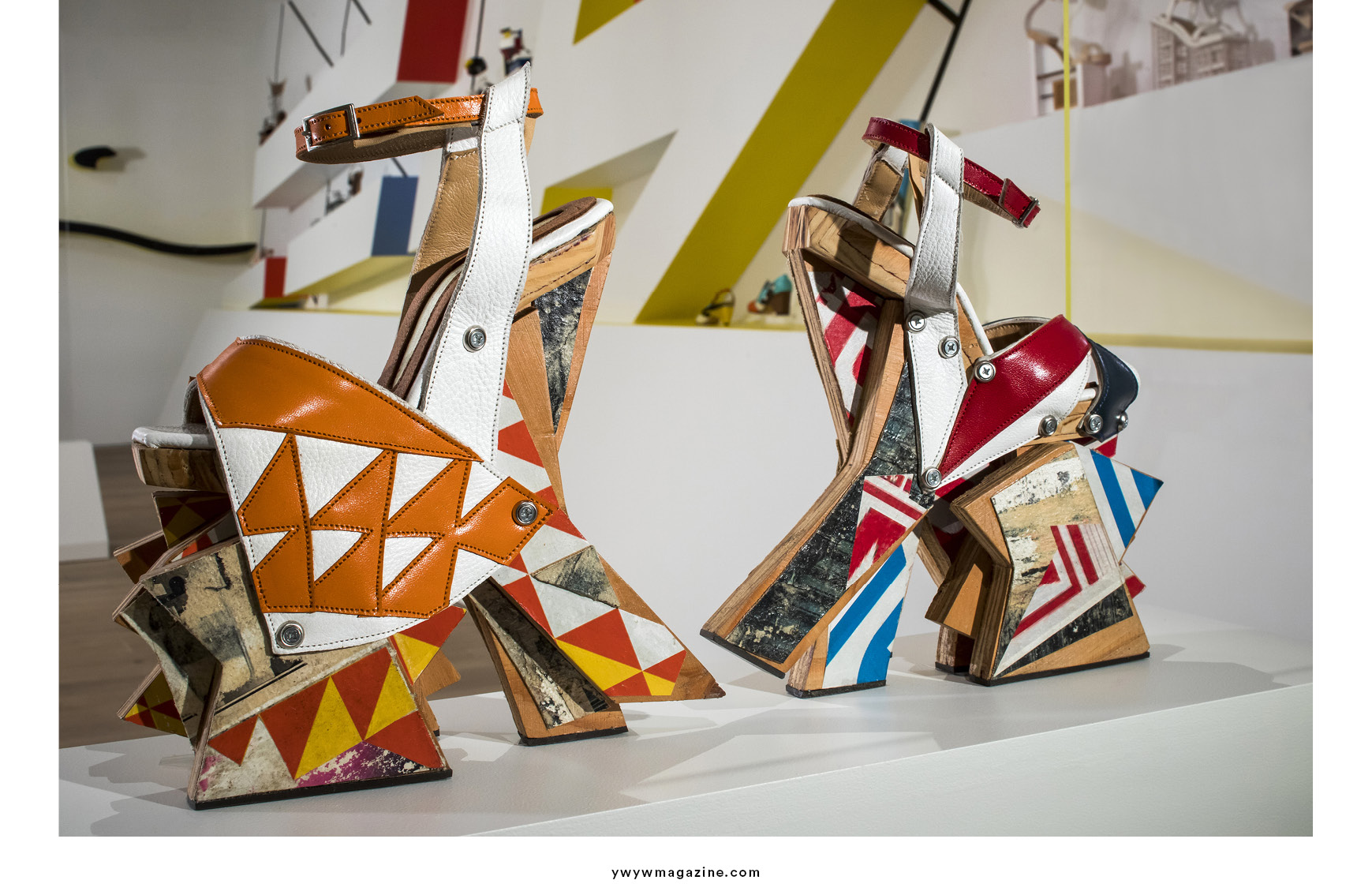 Shoe Art by Chris Francis on show YWYWMAGAZINE